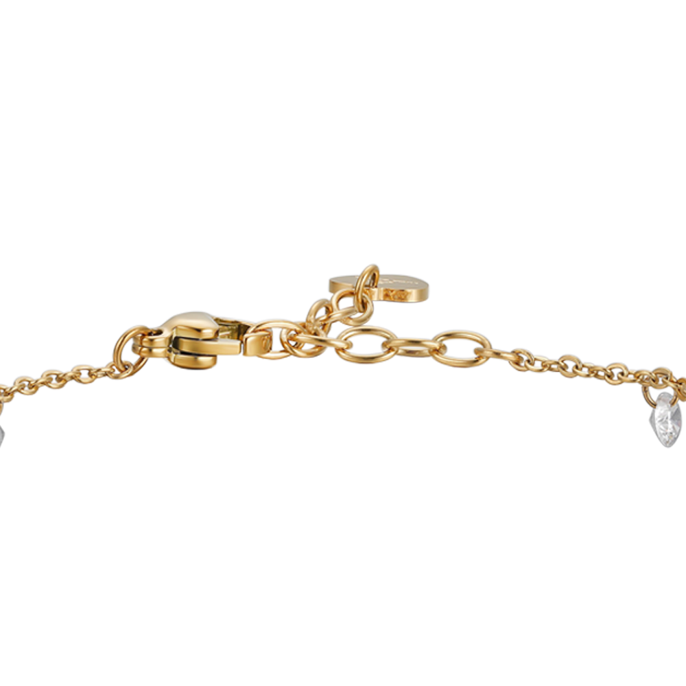 BRACCIALE DONNA IN ACCIAIO IP GOLD CON ZIRCONI BIANCHI
