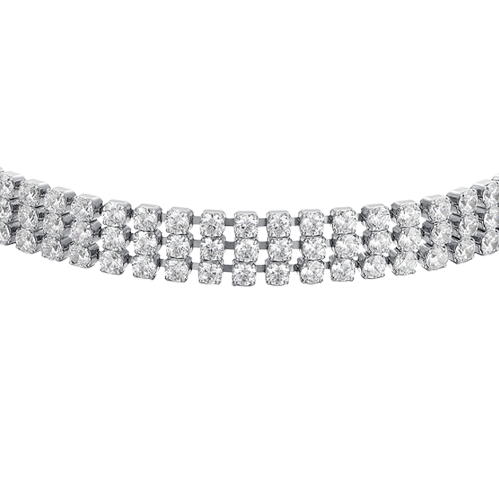 BRACCIALE DONNA TENNIS IN ACCIAIO CON ZIRCONI BIANCHI