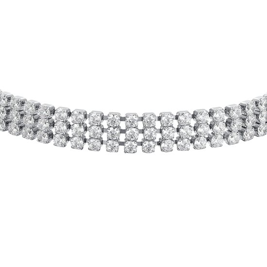 BRACCIALE DONNA TENNIS IN ACCIAIO CON ZIRCONI BIANCHI