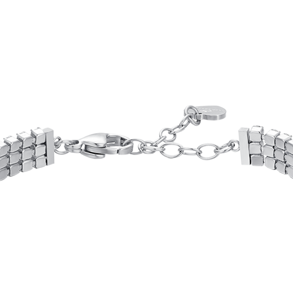 BRACCIALE DONNA TENNIS IN ACCIAIO CON ZIRCONI BIANCHI