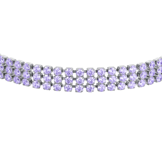 BRACCIALE TENNIS DONNA IN ACCIAIO CON ZIRCONI VIOLA