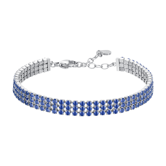 BRACCIALE TENNIS DONNA IN ACCIAIO CON ZIRCONI BLU