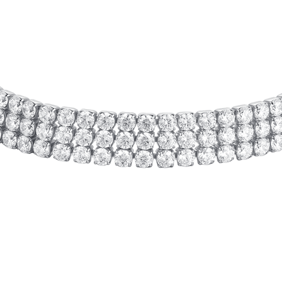 BRACCIALE TENNIS DONNA IN ACCIAIO CON ZIRCONI BIANCHI