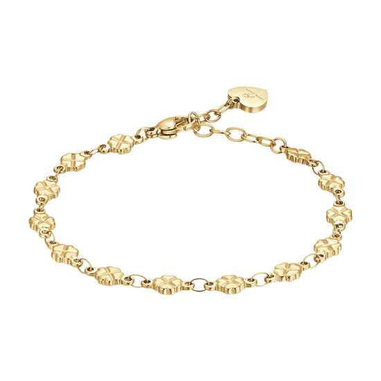 BRACCIALE DONNA IN ACCIAIO IP GOLD CON QUADRIFOGLI