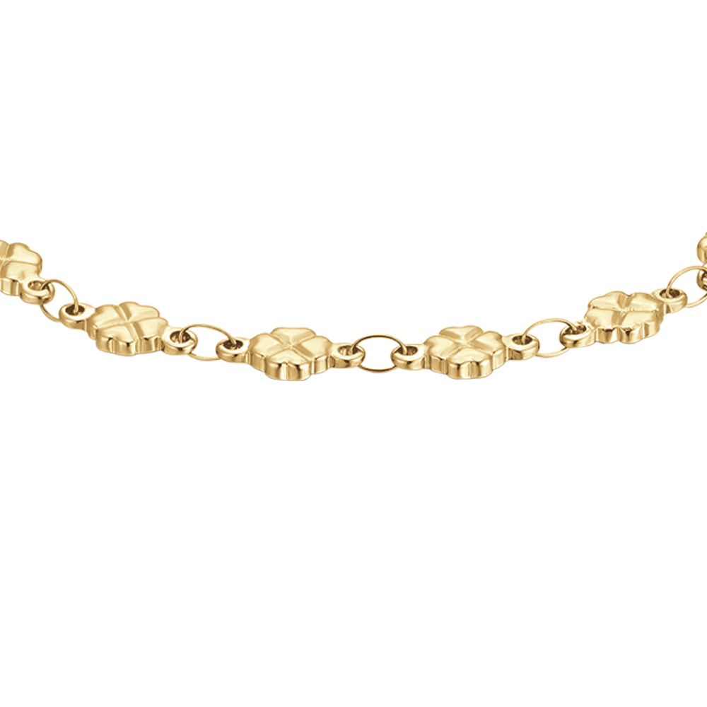 BRACCIALE DONNA IN ACCIAIO IP GOLD CON QUADRIFOGLI
