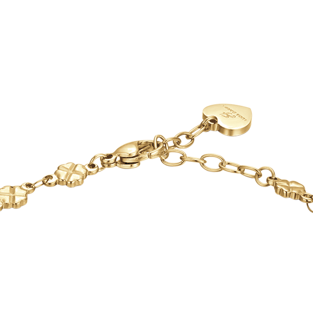 BRACCIALE DONNA IN ACCIAIO IP GOLD CON QUADRIFOGLI