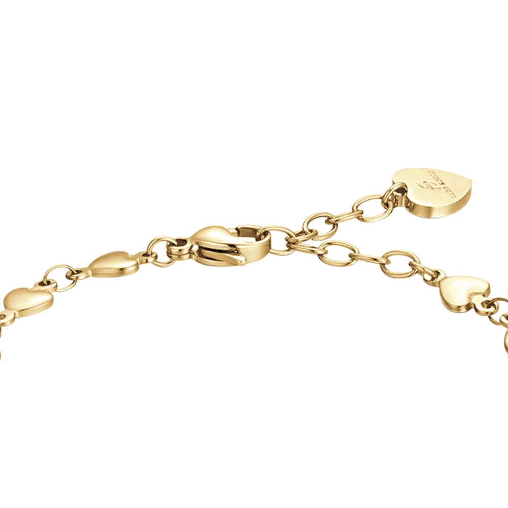 WOMEN'S IP GOLD STEEL BRACELET WITH HEARTS
