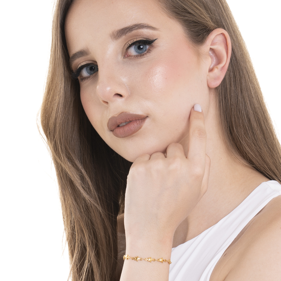 IP GOLD STEEL WOMEN'S BRACELET WITH STARS