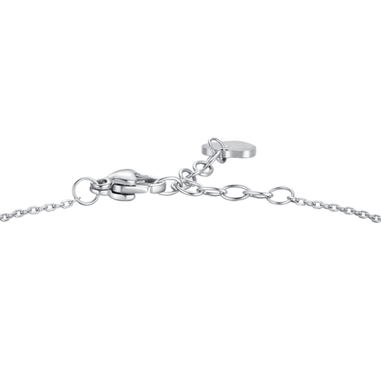 BRACCIALE DONNA IN ACCIAIO CON PENDENTE FIORE E PETALI ZIRCONE VERDE