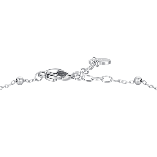 BRACCIALE DONNA IN ACCIAIO CON QUADRIFOGLIO E PUNTI LUCE DI ZIRCONE BIANCO