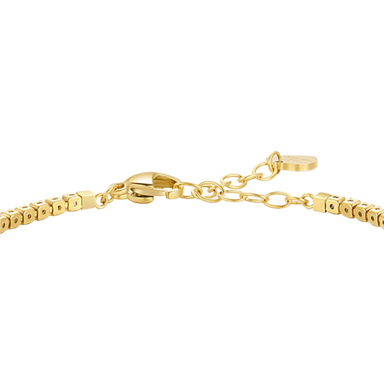 BRACCIALE TENNIS DONNA IN ACCIAIO CON ZIRCONI BIANCHI COLORE ORO