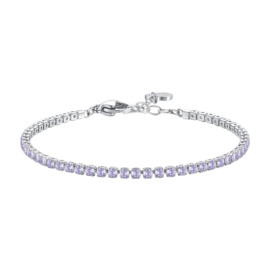 BRACCIALE TENNIS DONNA IN ACCIAIO CON ZIRCONI VIOLA