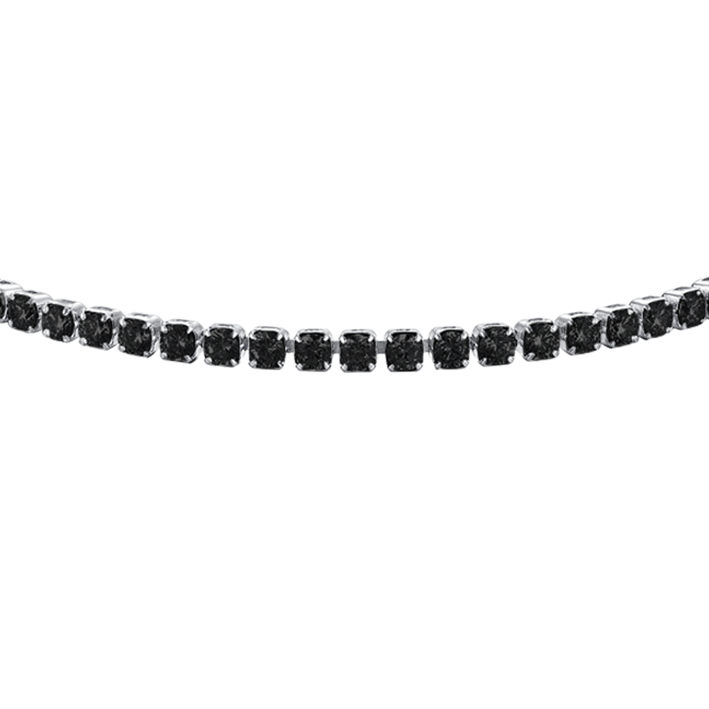 BRACCIALE TENNIS DONNA IN ACCIAIO CON ZIRCONI NERI