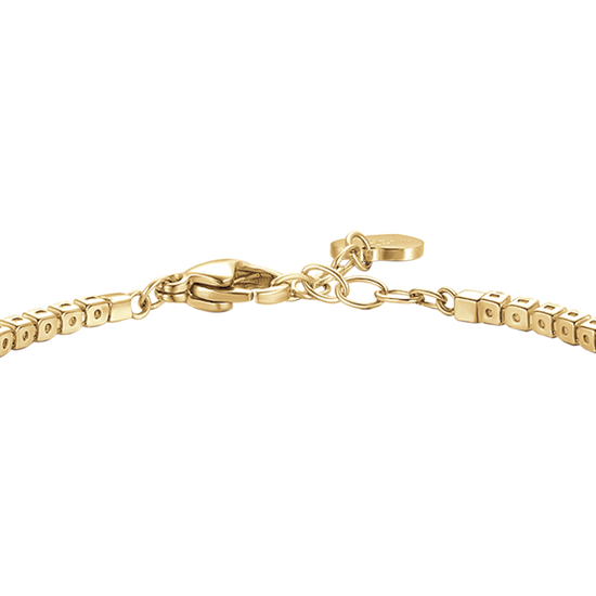 BRACCIALE TENNIS DONNA IN ACCIAIO COLORE ORO CON ZIRCONI VIOLA