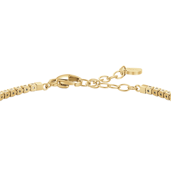 BRACCIALE TENNIS DONNA IN ACCIAIO COLORE ORO CON ZIRCONI BLU
