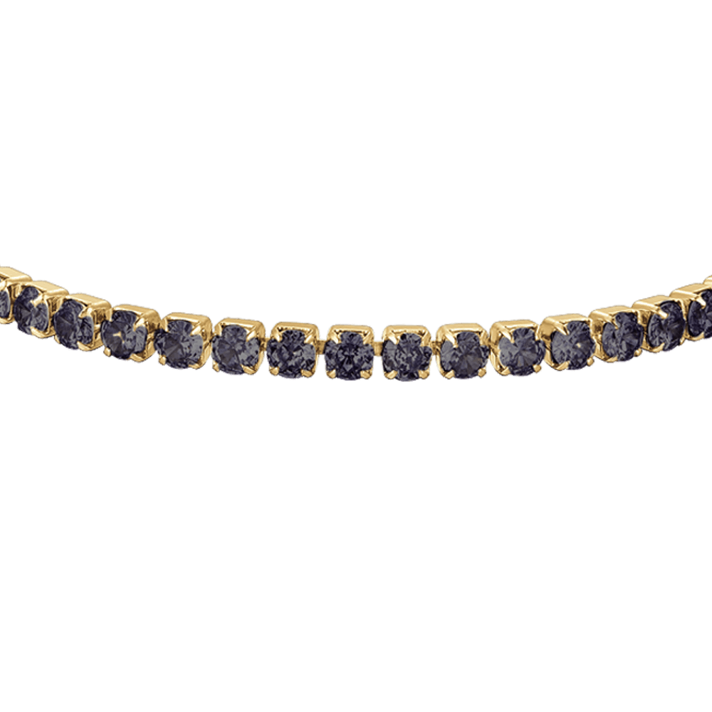 BRACCIALE DONNA TENNIS IN ACCIAIO CON CRISTALLI NERI