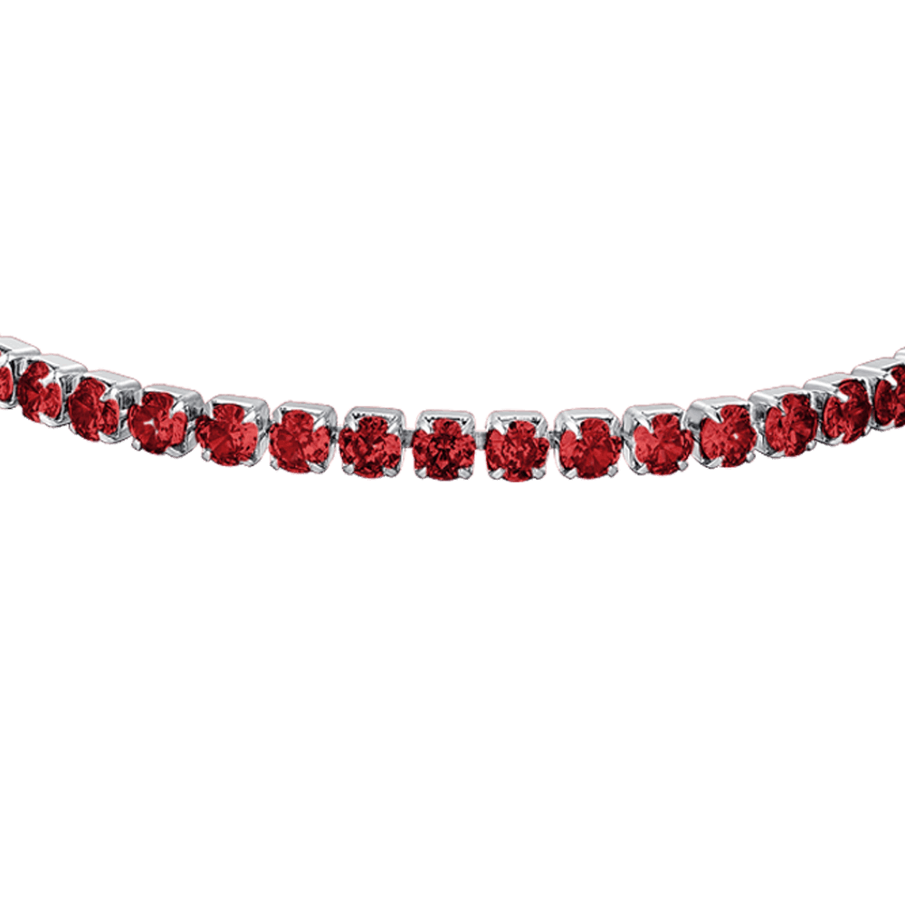 BRACCIALE DONNA TENNIS IN ACCIAIO CON CRISTALLI ROSSI