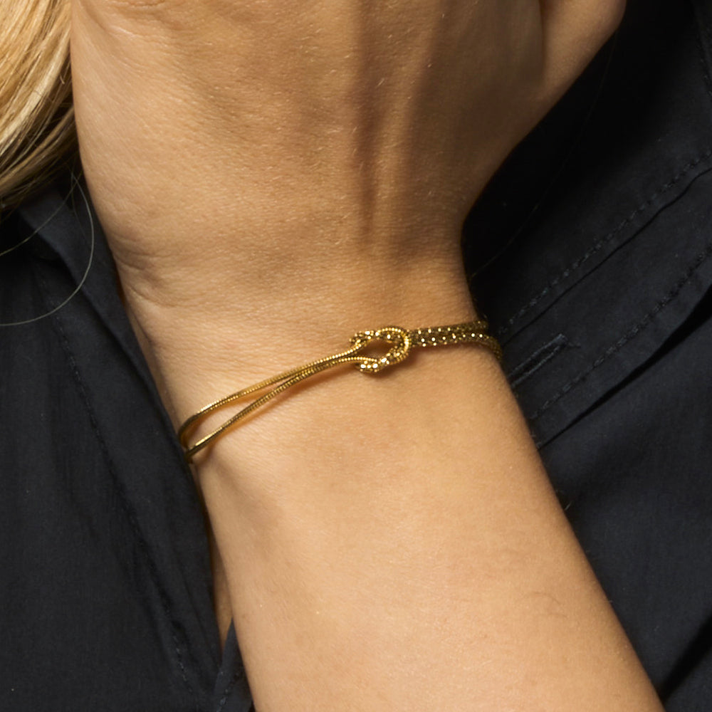BRACCIALE DONNA IN ACCIAIO IP GOLD CON NODO