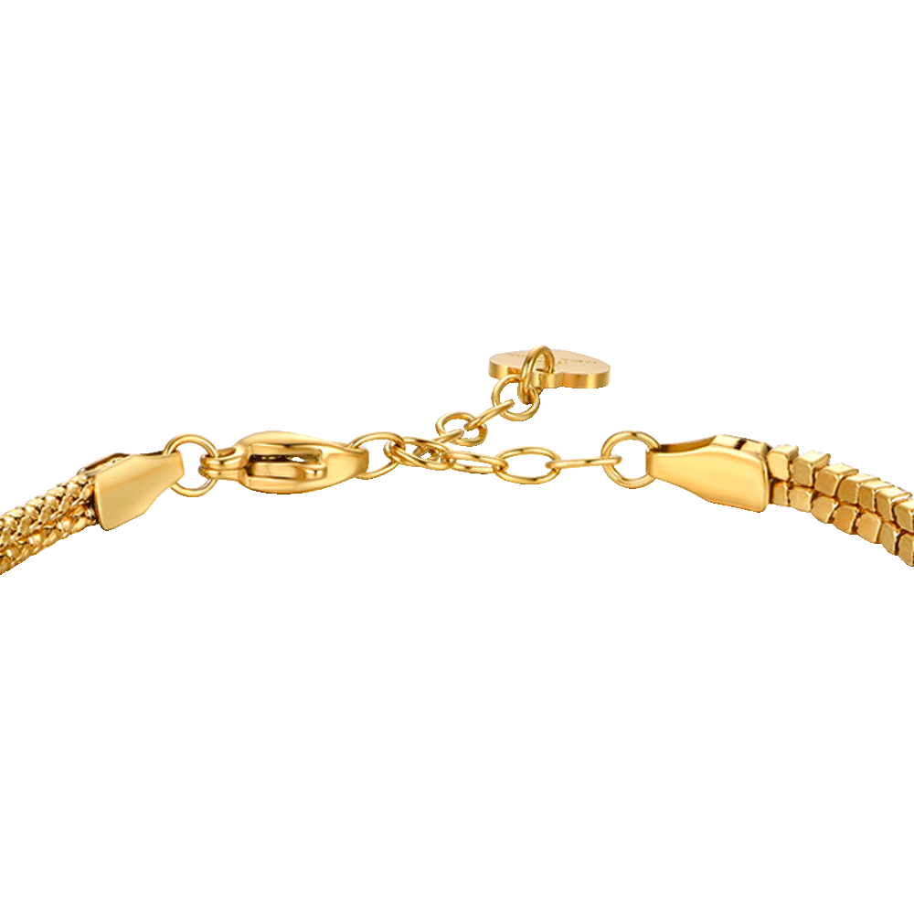 BRACCIALE DONNA IN ACCIAIO IP GOLD CON NODO E ZIRCONI BIANCHI