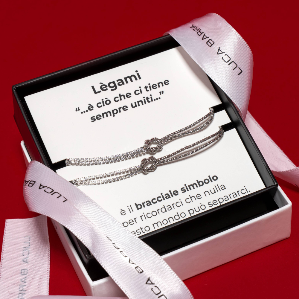 BRACCIALE DONNA IN ACCIAIO CON NODO E ZIRCONI VERDI