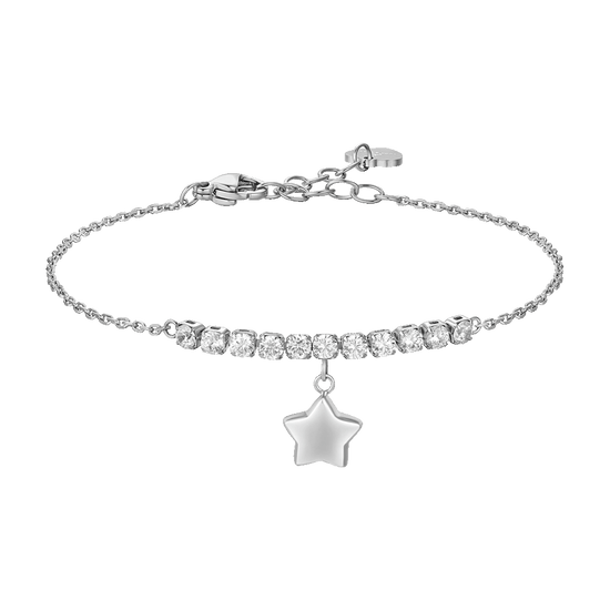 BRACCIALE DONNA IN ACCIAIO CON STELLA E ZIRCONI BIANCHI