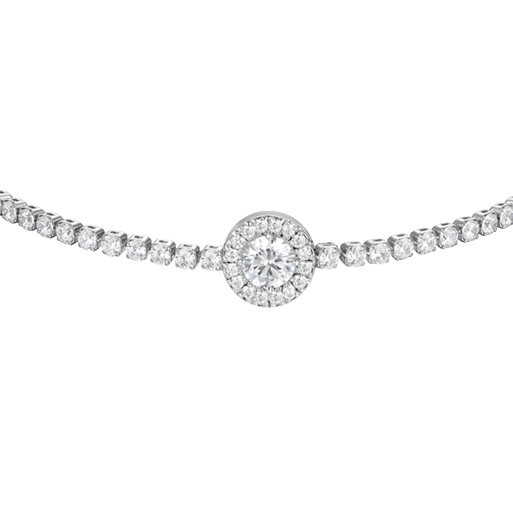 BRACCIALE TENNIS DONNA IN ACCIAIO CON ELEMENTO CON ZIRCONI BIANCHI