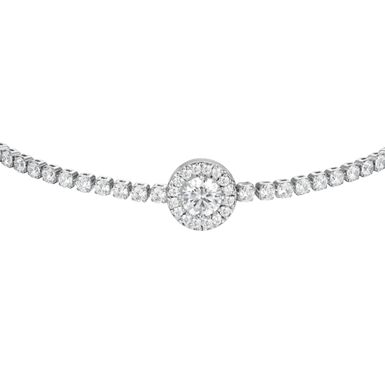 BRACCIALE TENNIS DONNA IN ACCIAIO CON ELEMENTO CON ZIRCONI BIANCHI