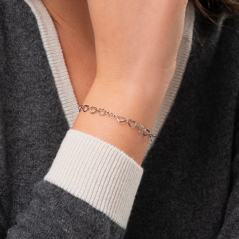 WOMAN STEEL BRACELET WITH HEARTS