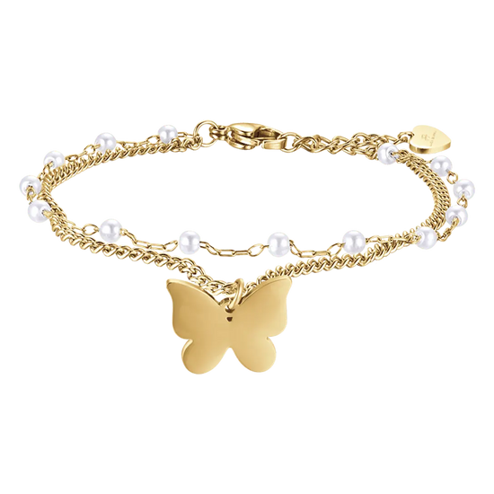 LADIES IP GOLD BRACELET WITH BUTTERFLY Luca Barra