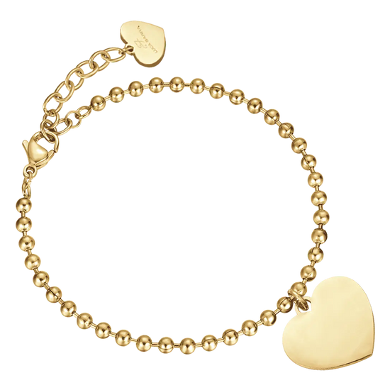 PERSONALIZED WOMEN'S BRACELET IN GOLDEN STEEL WITH PALLETED KNITTED HEART Luca Barra