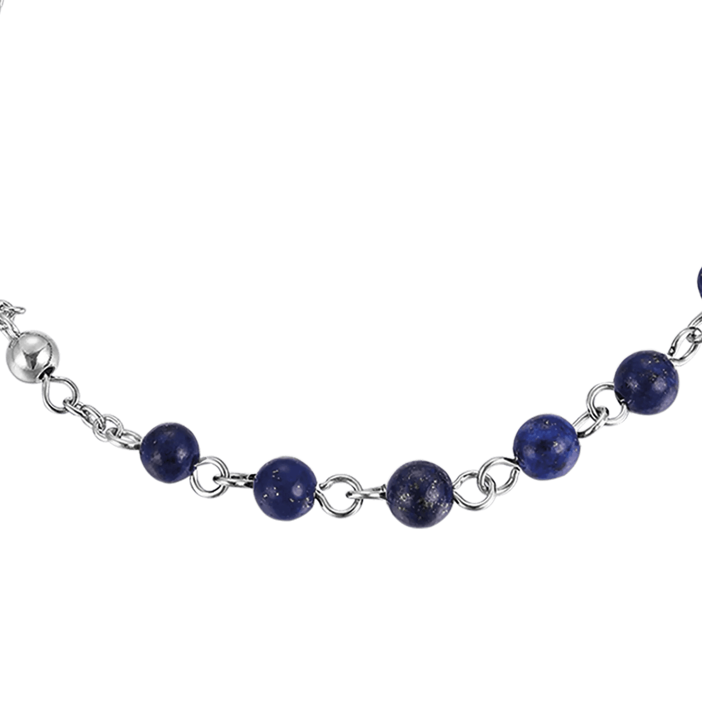 MEN'S ROSARY BRACELET IN STEEL WITH LAPIS STONES Luca Barra