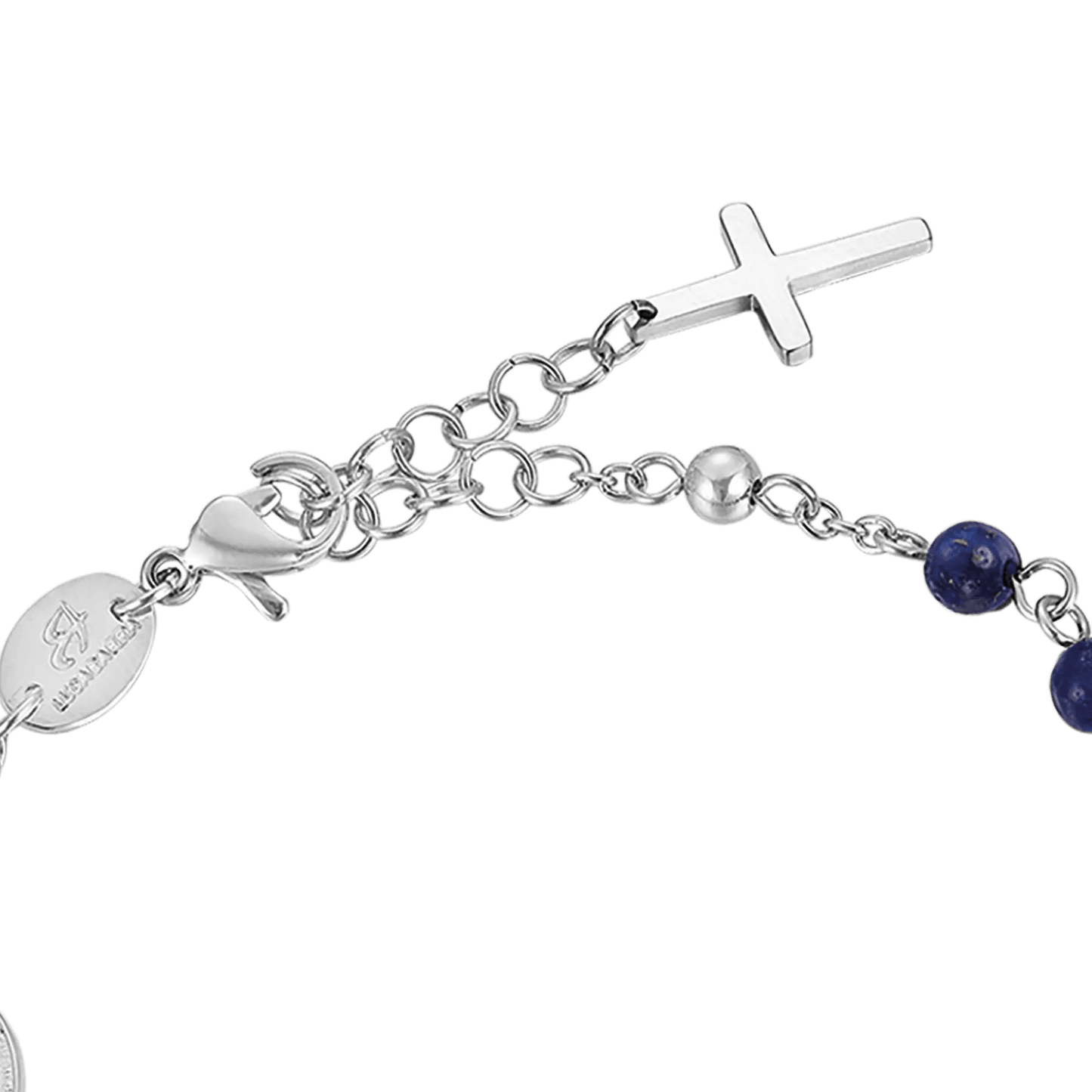 MEN'S ROSARY BRACELET IN STEEL WITH LAPIS STONES Luca Barra