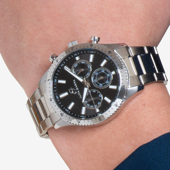 BLACK DIAL STEEL MEN'S WATCH