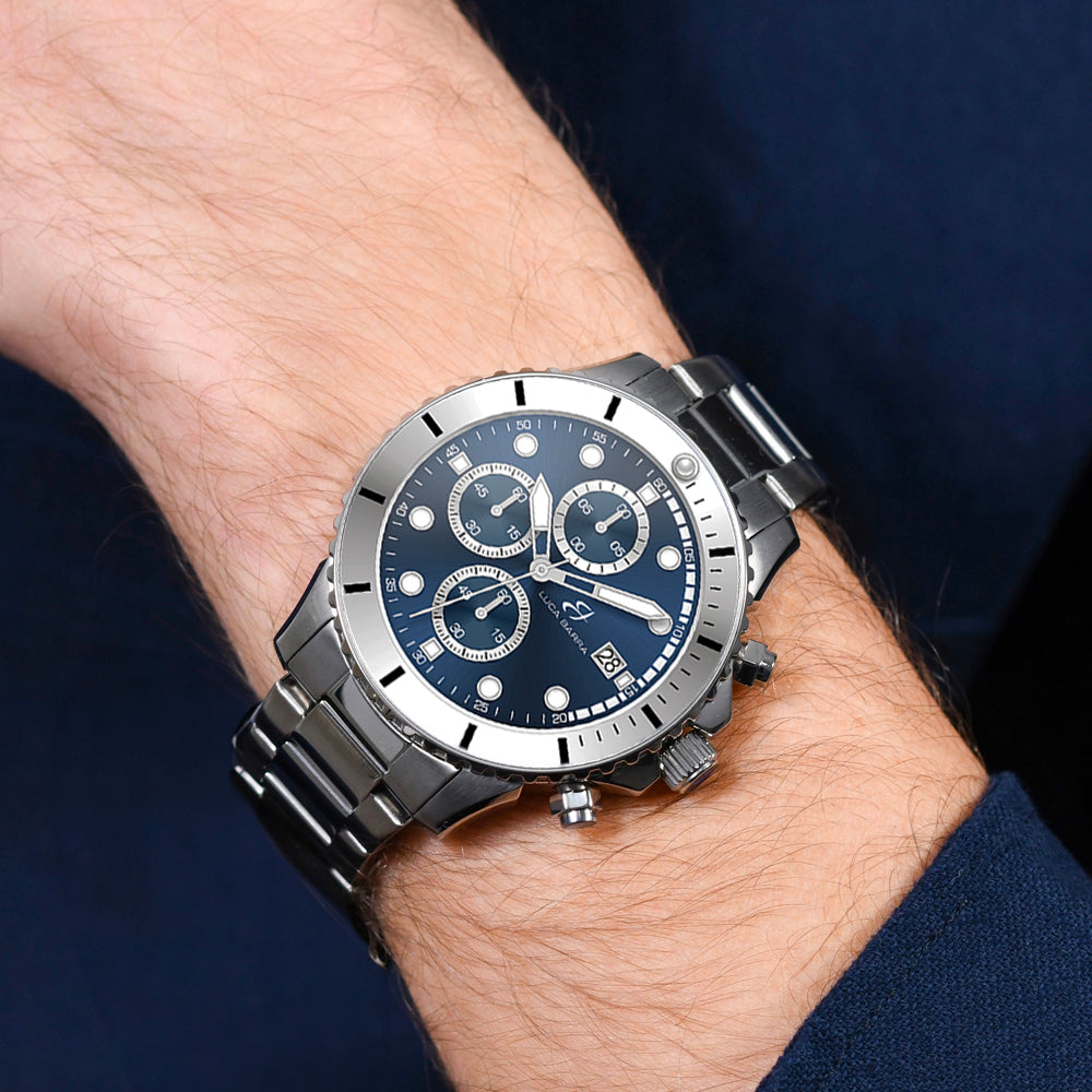 BLUE DIAL STEEL MEN'S WATCH