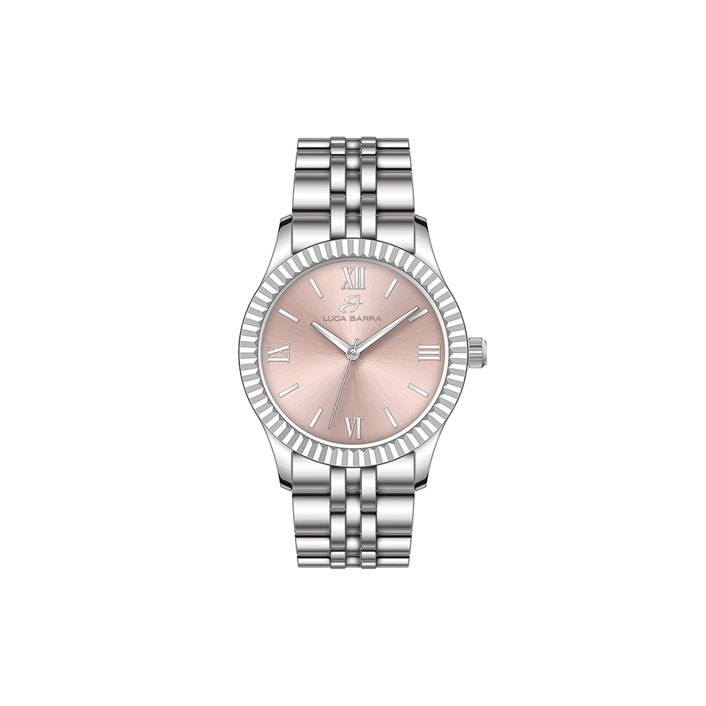 WOMAN'S WATCH WITH STEEL CASE PINK DIAL Luca Barra