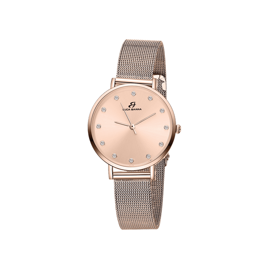 WOMAN'S WATCH IN PINK STAINLESS STEEL WITH CASE Luca Barra