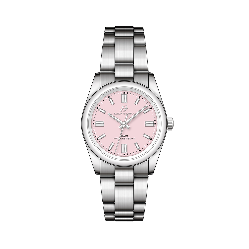 WOMAN'S WATCH IN STEEL WITH PINK DIAL Luca Barra