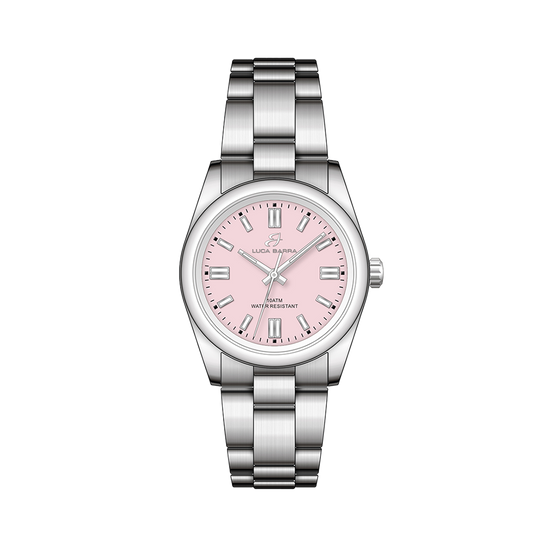WOMAN'S WATCH IN STEEL WITH PINK DIAL Luca Barra