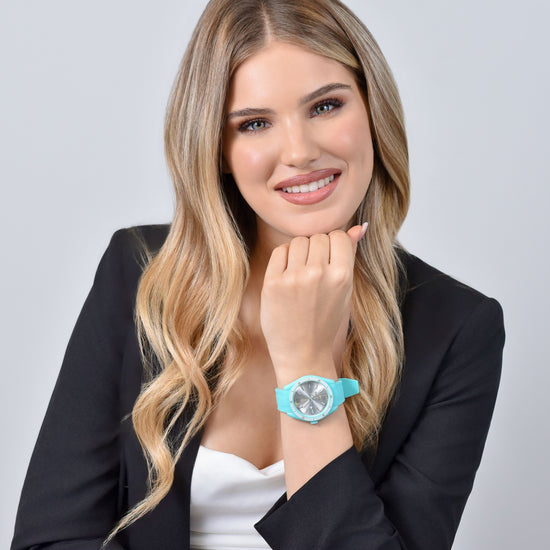 AQUAMARINE AND WHITE SILICONE LADIES WATCH