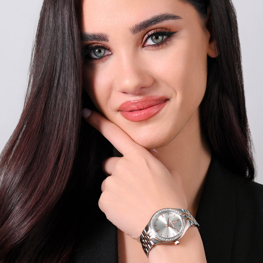 WOMEN'S STEEL AND IP ROSE GOLD WATCH