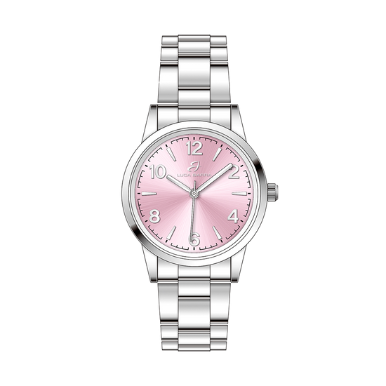 WOMEN'S STEEL WATCH WITH PINK DIAL