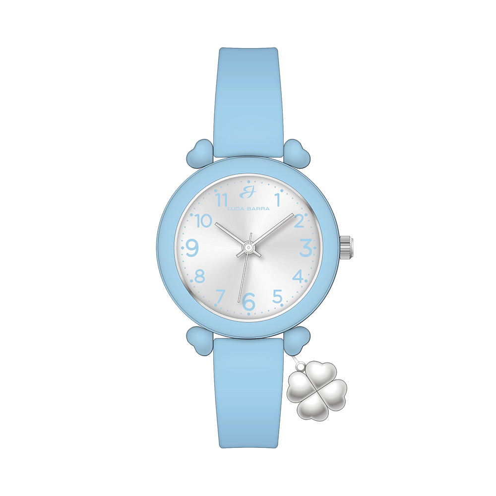 OROLOGIO DONNA AZZURRO CON CHARM QUADRIFOGLIO