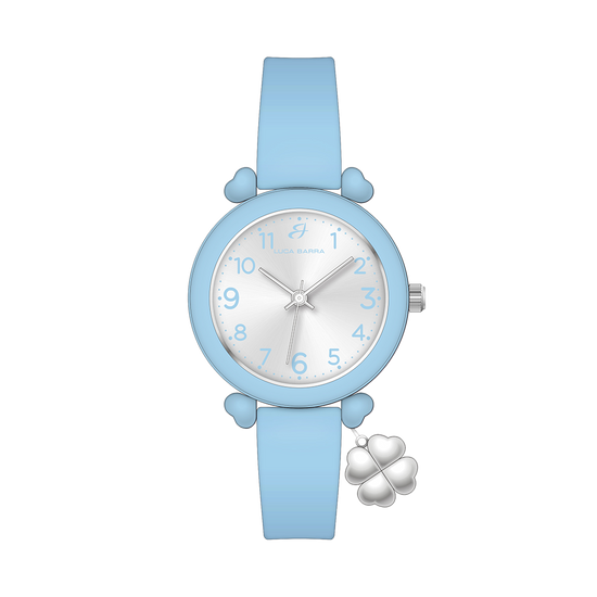 OROLOGIO DONNA AZZURRO CON CHARM QUADRIFOGLIO