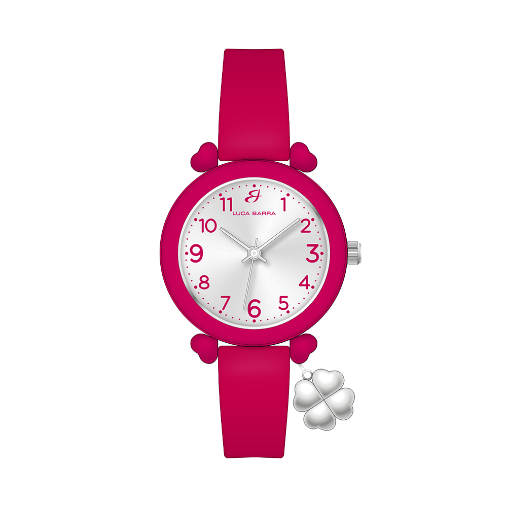 OROLOGIO DONNA FUCSIA CON CHARM QUADRIFOGLIO
