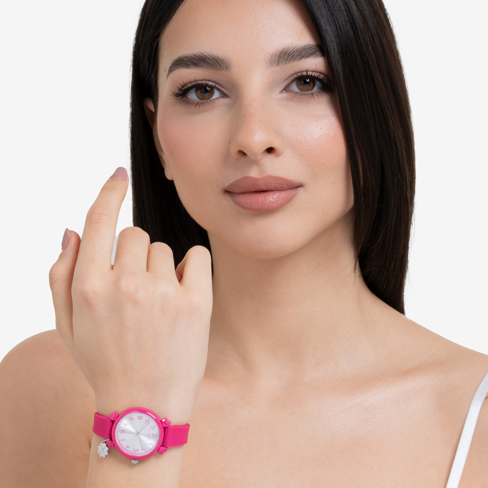 OROLOGIO DONNA FUCSIA CON CHARM QUADRIFOGLIO