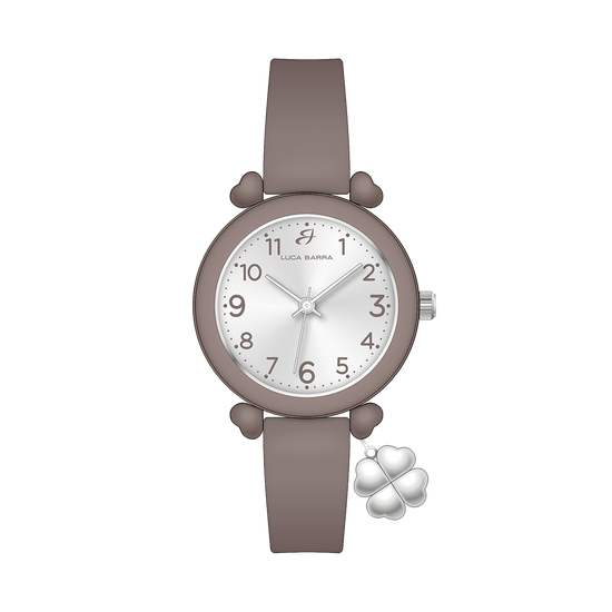 OROLOGIO DONNA GRIGIO CON CHARM QUADRIFOGLIO