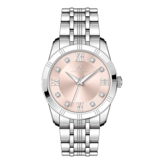 WOMEN'S STEEL WATCH WITH PINK DIAL