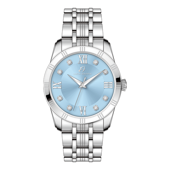 STEEL WOMEN'S WATCH WITH LIGHT BLUE DIAL