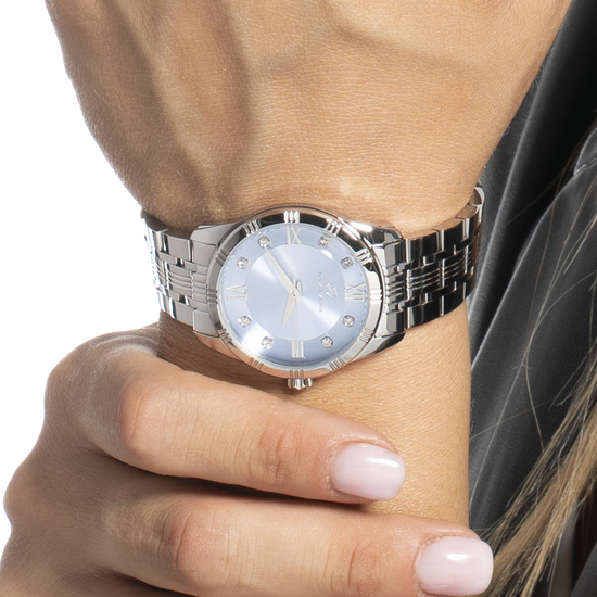 STEEL WOMEN'S WATCH WITH LIGHT BLUE DIAL