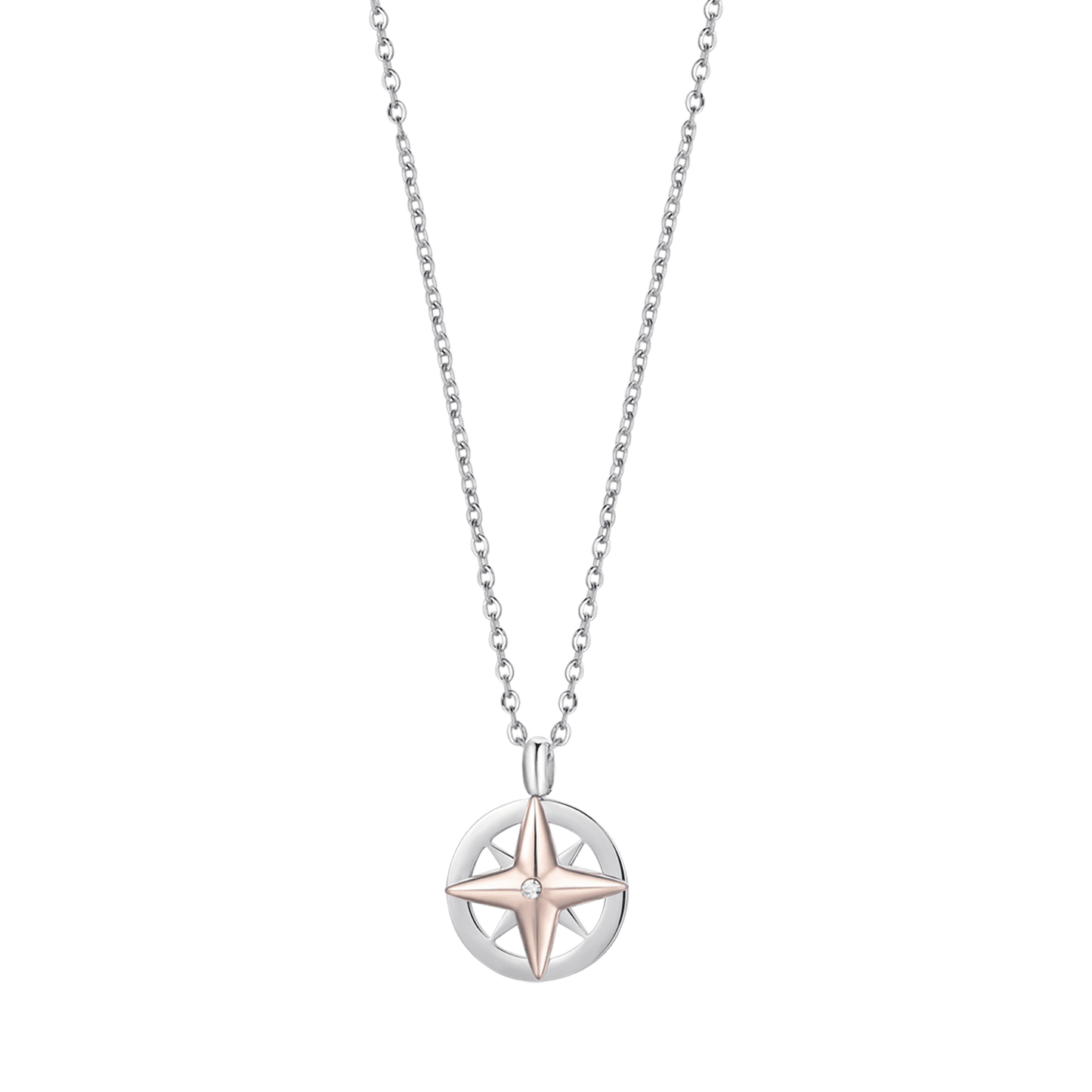 MEN'S STEEL NECKLACE WITH IP ROSE OF THE WINDS Luca Barra